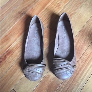 Aldo leather brown flats